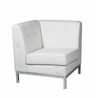 OSP Home Furnishings WST51C-W32 Wallstreet Corner Chair in White Faux Leather